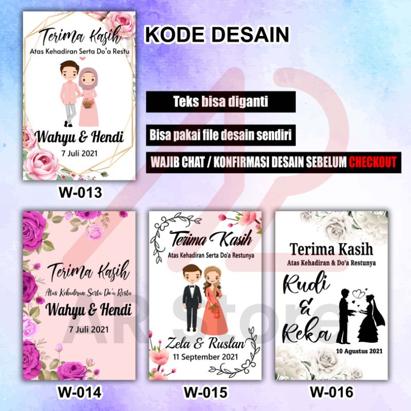 

LABEL THANK CARD WEDDING CUSTOM/ LABEL SOUVENIR / KARTU UCAPAN TERIMA KASIH / PERNIKAHAN