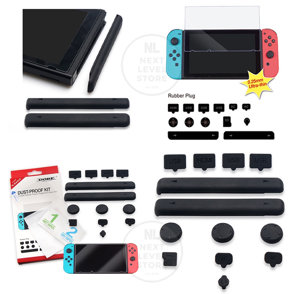 DOBE Dust Proof Kit Filter Mesh Jack Nintendo Switch Tempered Glass - Original