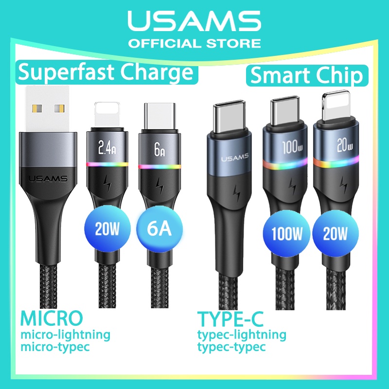 Baseus Kabel Data Fast Charging USB IP / TYPE C / Micro Kabel Lightning PD/ QC 2.4/ 6/ 5A 20/ 100W Fast Charger Ori For IP 11 12 13 Pro 7 6 Plus 6s 5s