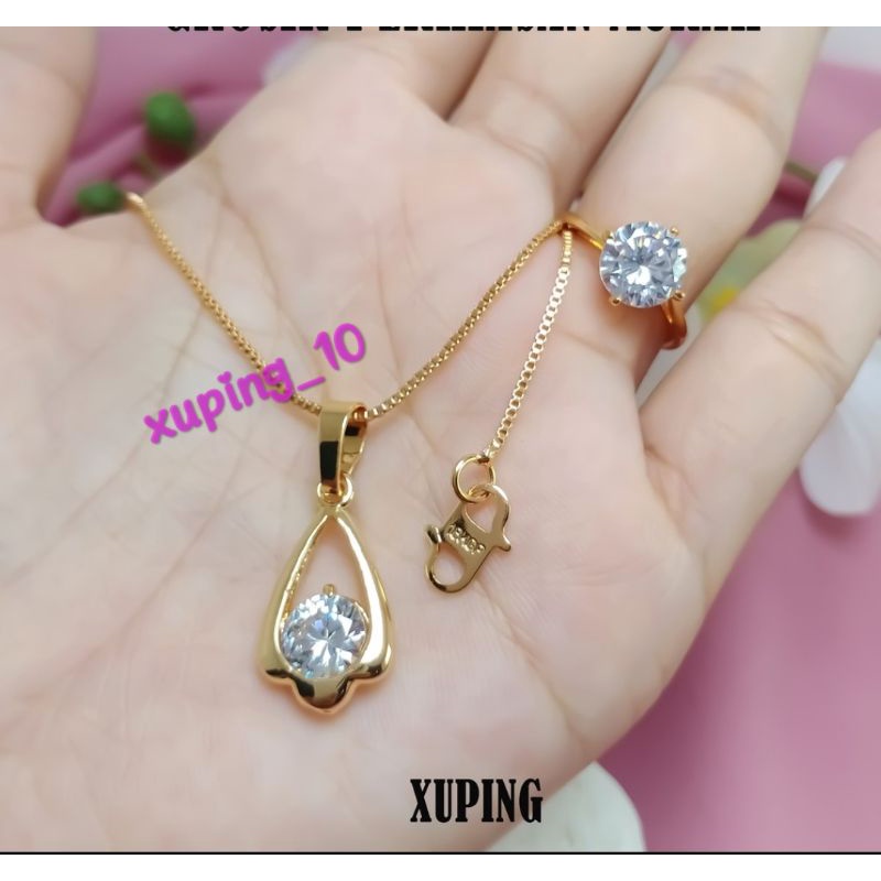 Kalung Terbaru Motif Mata Putih Free Cincin Mata Putih Gold Terbaru Perhisan Wanita fashion Kekinian