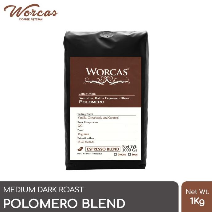 

Kopi Polomero Espresso Blend 1 Kg (Biji/Bubuk) | Worcas Coffee