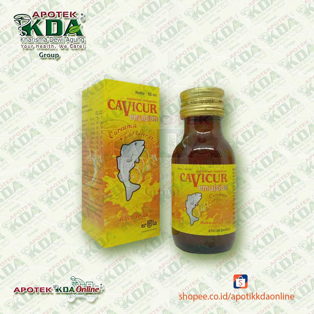 CAVICUR EMULSION RASA JERUK 60 ML | PENAMBAH NAFSU MAKAN ANAK