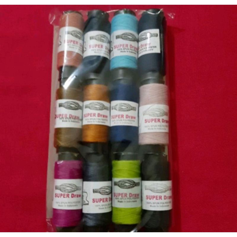 (12pcs) Benang Jahit Warna / Benang Jahit Hitam / Benang Jahit Putih