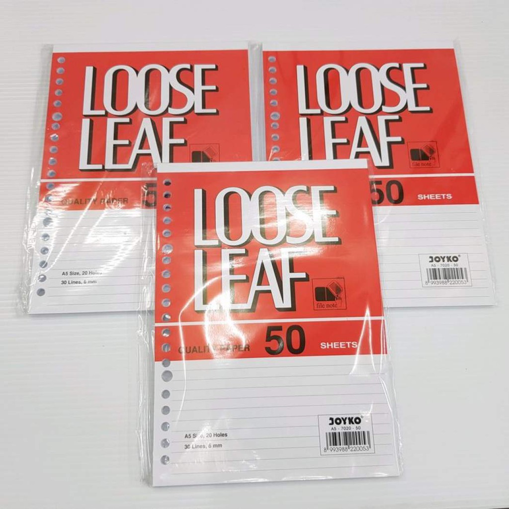 

Loose Leaf Kertas File Binder A5 JOYKO kecil Isi 50 LEMBAR