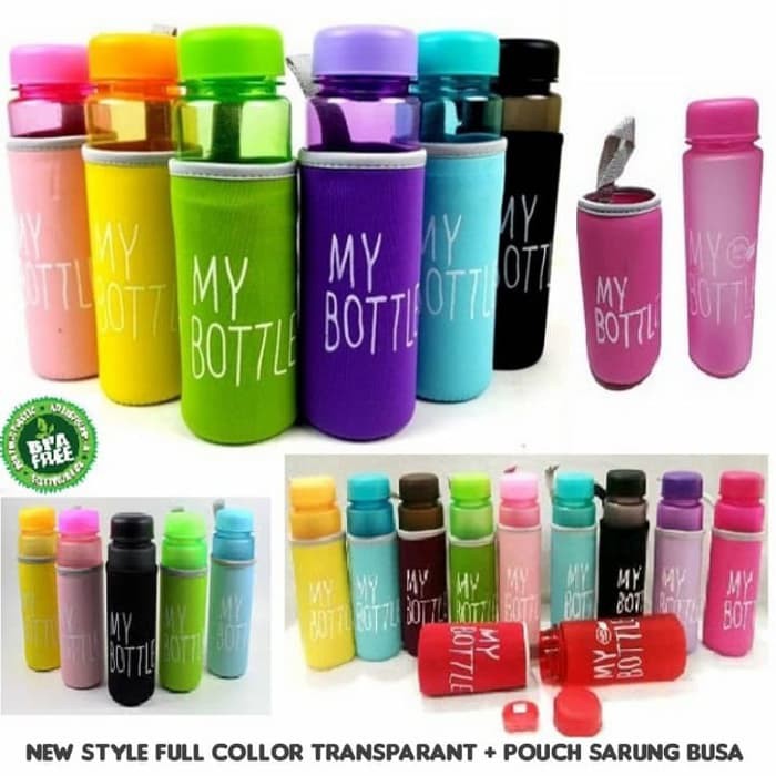 My Bottle Warna Transparan Pouch Sarung Busa