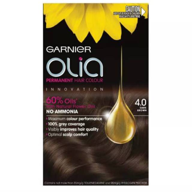 Garnier Olia Dark Brown 4.0 / Very Light Blonde Hair Colour Pewarna Rambut Cokelat Pirang