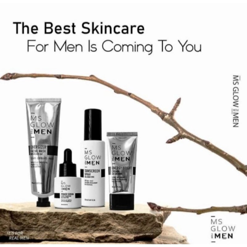 MS GLOW FOR MEN - PAKET KOMPLIT 4IN1 - ORIGINAL 100% -  CREAM WAJAH PRIA