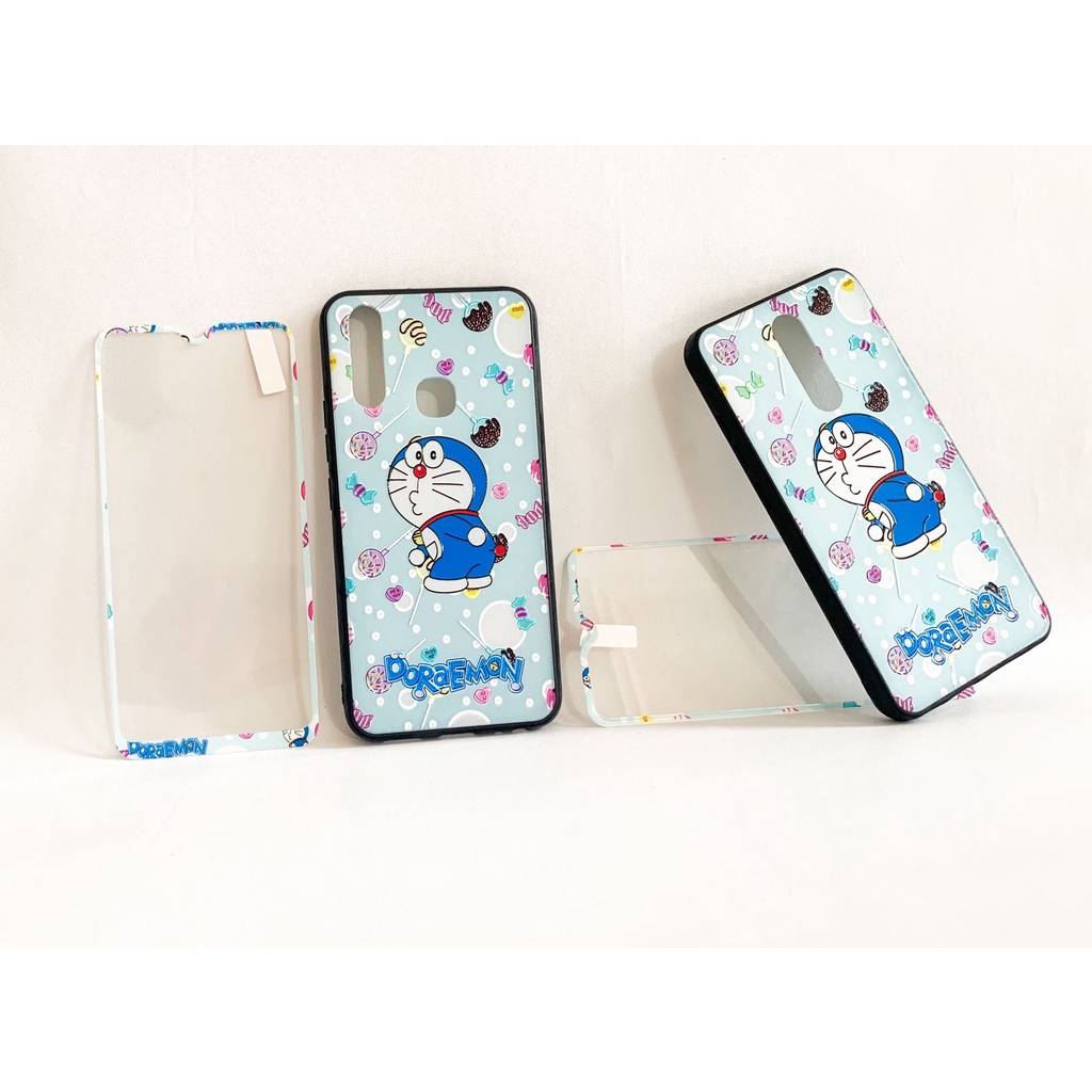 Softcase + Tempered Glass  case Casing Senada motif karakter Oppo A31/Neo 5 A3S/C1 A5S/A7/A12/A11K/Realme 2 pro/U1/U2 5/5i/5S/C3 7i/C17 C11 C12 C15 Samsug J2 Prime  Vivo Y11/Y12/Y15/Y17 Y30/Y30i/Y50 Y91C Xiaomi Redmi 8A 9/Prime 9C Note 9 pro HCTG 30