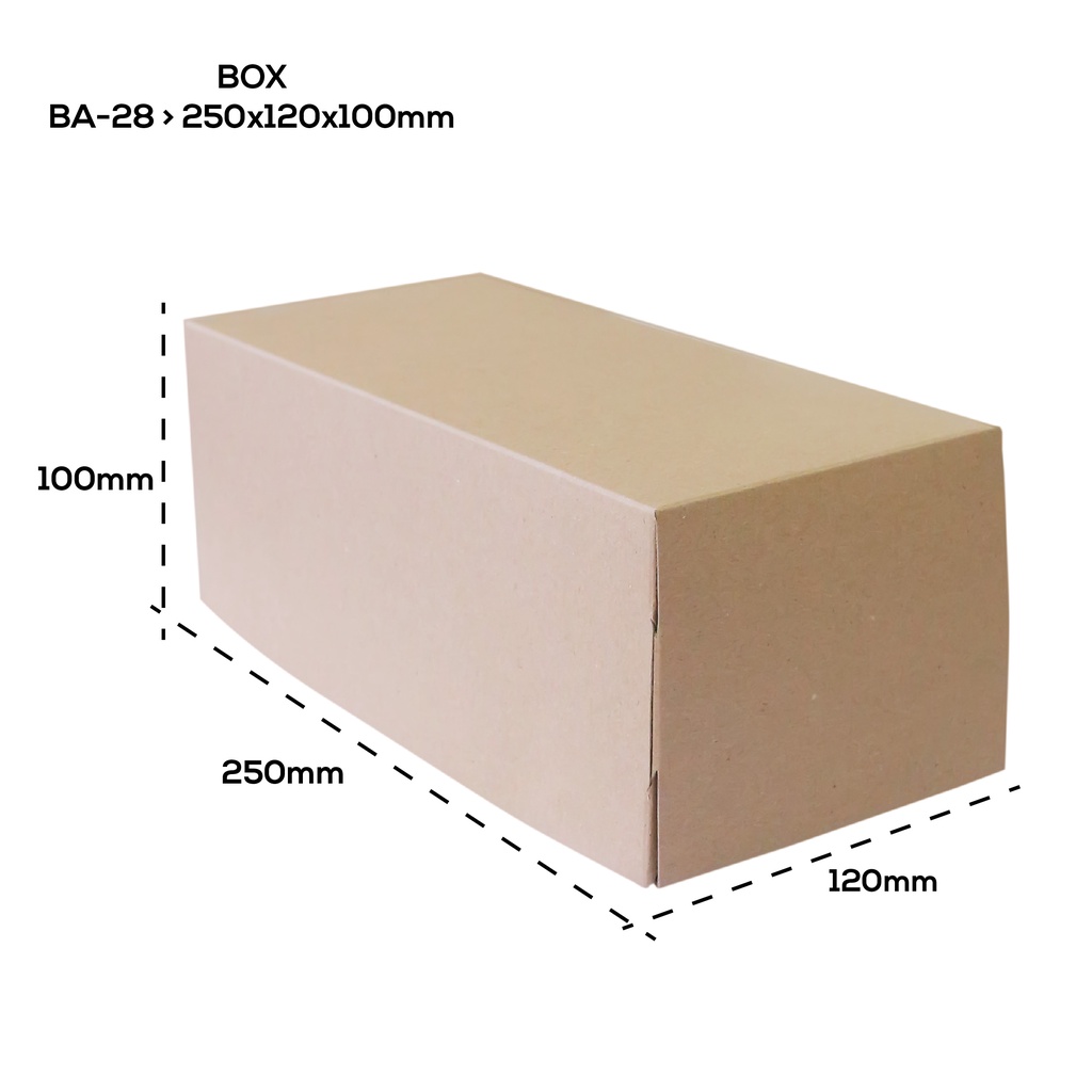 BOX DUS KRAFT KARDUS KOTAK KUE BOLU ROTI uk.25x12x10cm 325gsm LAMINASI