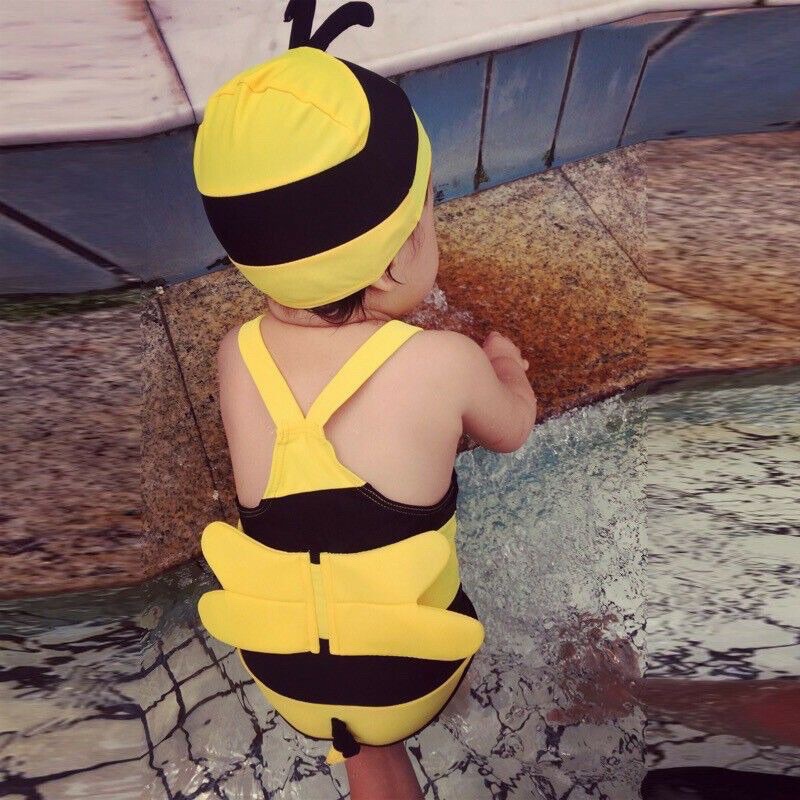 Bee Swimsuit With Hat | Baju Renang Anak Motif Lebah