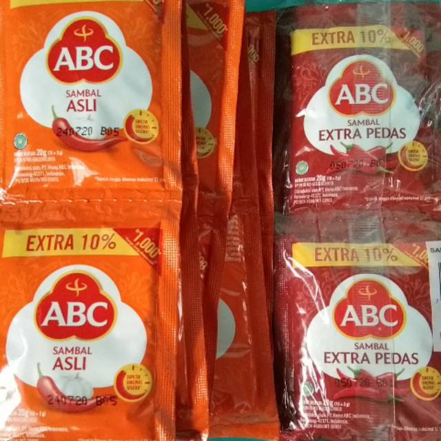 

Saos ABC Sachet Sambal Asli 20g | Saos ABC Extra Sambal Sachet 10pcs