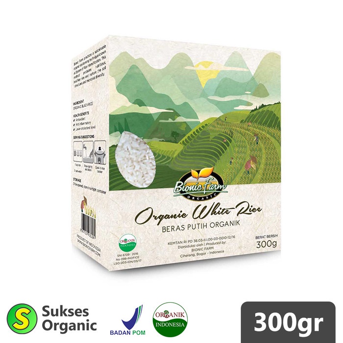 

978Eq010W Beras Putih Pandan Wangi Organik / White Rice | 300Gr | Bionic Farm WQ2