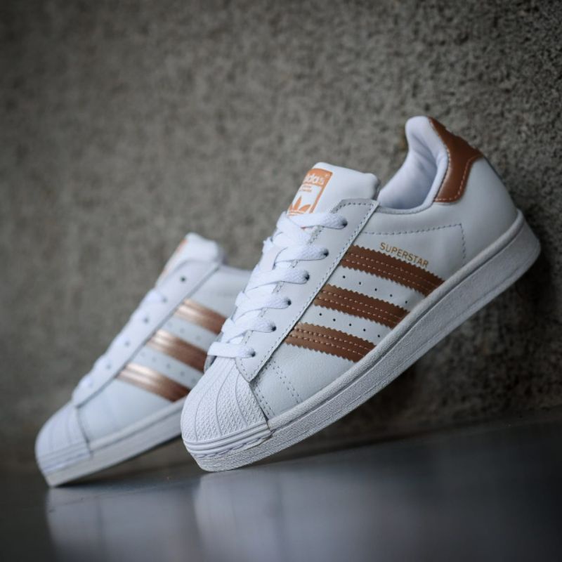 Adidas Superstar White List Rose Gold Original Sneakers Wanita