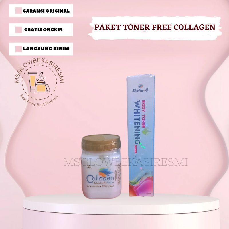 MGBR - PAKET USAHA BPOM BUNDLING 10 bibit collagen pemutih zhafia q gratis toner badan pemutih zhafi