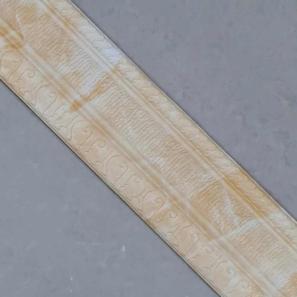 Lis Wallpaper Dinding 3D Border Walpaper 3D Wallfoam 230 cm x 8 cm x 5mm-Lis Marmer Krem 8 cm