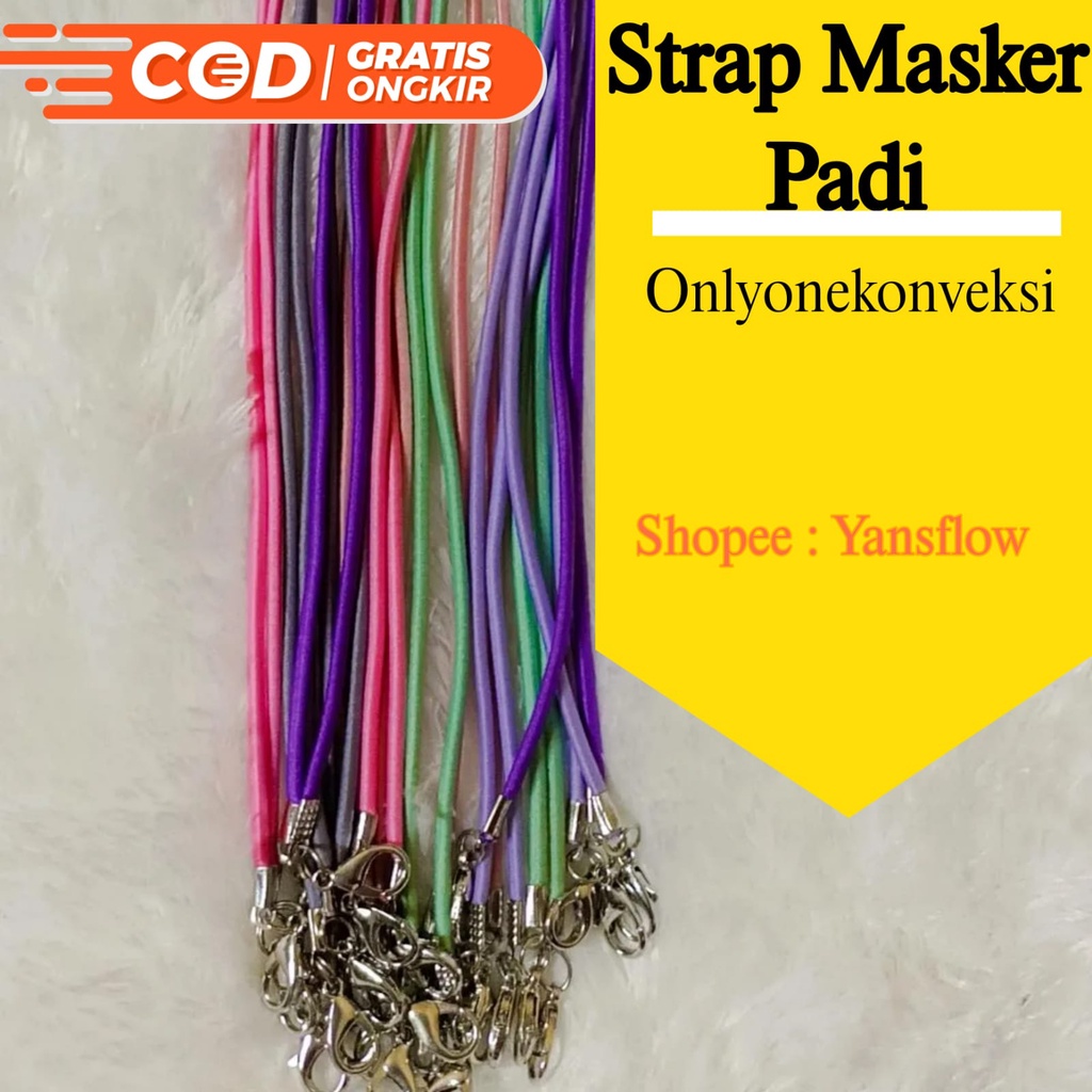 STRAP MASKER TALI POLOS/TALI PADI/TALI ULIR/TALI MASKER HIJAB DAN NON HIJAB