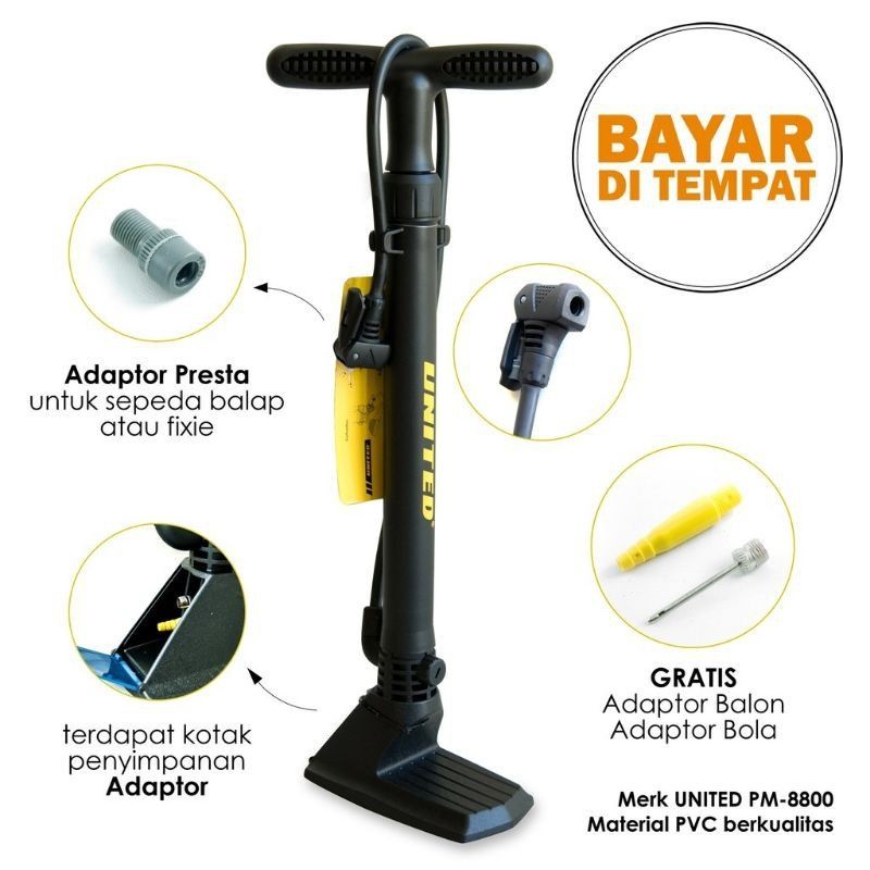 TERBARU 2021 Floor Pump Pompa Sepeda United PM 8800 PM-8800 PM8800
