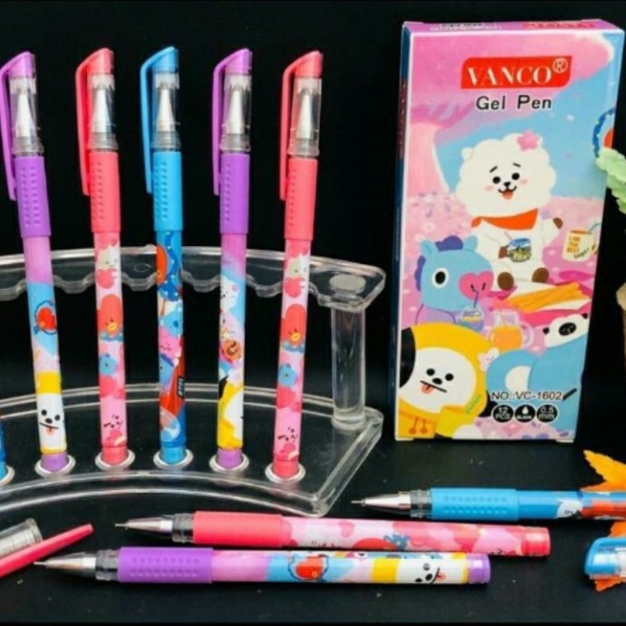 

Pulpen Gel BTS BT21 Vanco Kualitas Bagus Isi 12 pcs