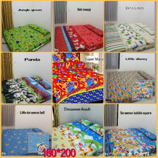  Sprei  queen no 2 160 x 200 aneka karakter kintakun duluxe 