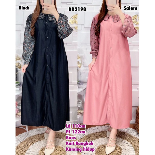 Dress Kaos Knit bangkok kancing hidup