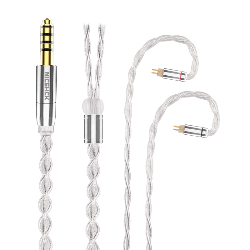 Nicehck SilverSir 6N Kabel Upgrade Earphone Silver Murni 3.5 / 2.5 / 4.4mm MMCX / 0.78 2Pin Untuk Phoenix Bravery IEM