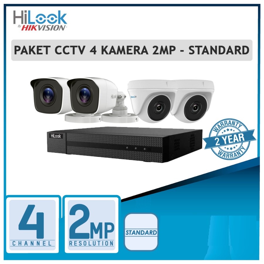 Paket CCTV HiLook by Hikvision 2MP 4 Kamera Tanpa Kabel