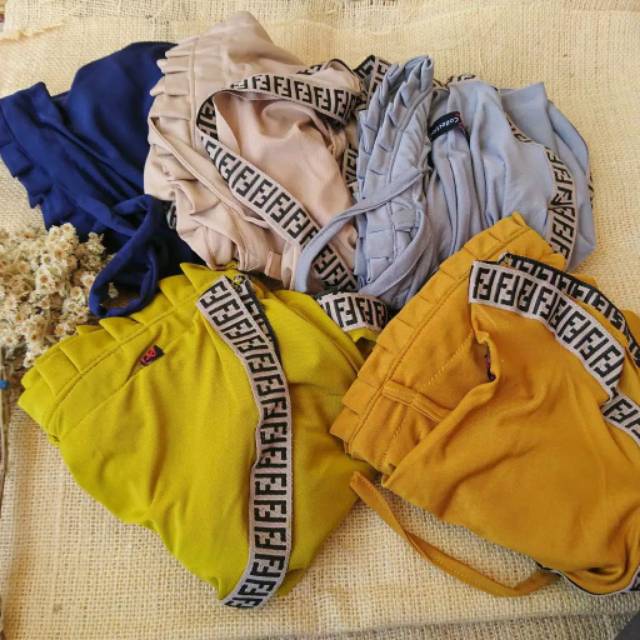 Hijab Instan Gerigi Tali FF/Bergo Tali Pet Gerigi Sporty FF-5