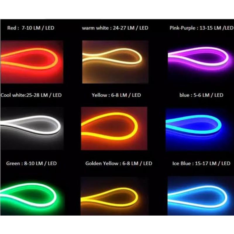 NEON FLEXIBLE 12V 5m LAMPU LED SELANG 12v PANJANG 5M KUALITAS SUPER 12V