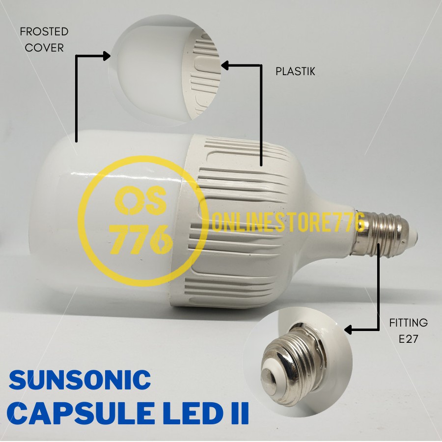 Bohlam Lampu LED Sunsonic Capsule 15 Watt Hemat Energi Lampu - Putih