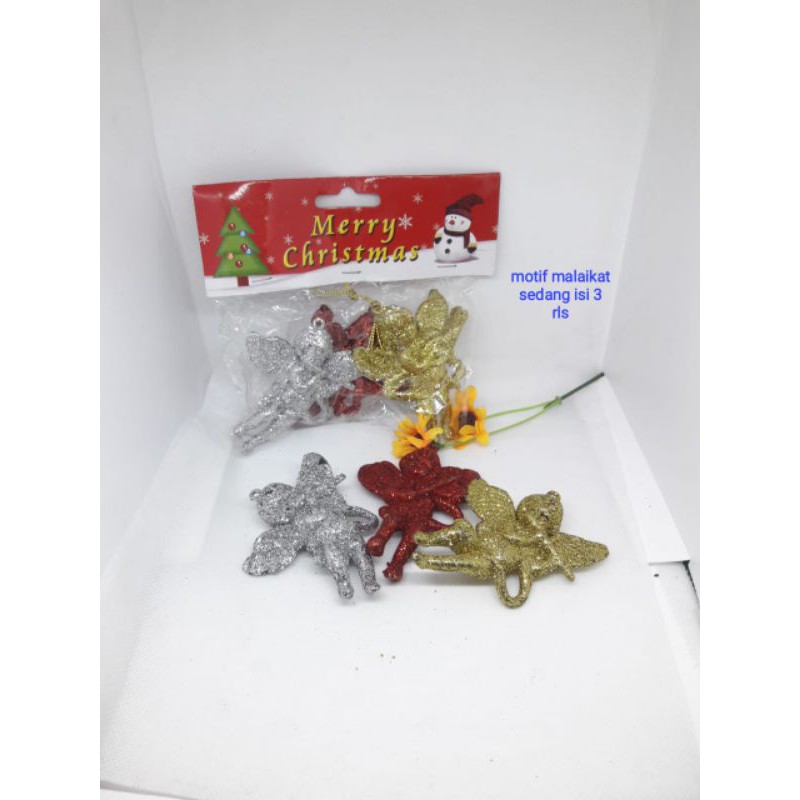 Bisa cod:Aseosir pohon natal isi  3ukuran sedang motif malaikat