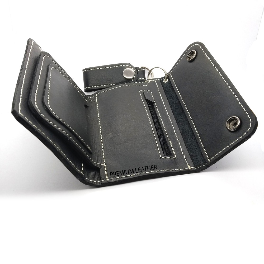 Dompet Kulit Pria Harley Davidson HD01-08 100% kulit asli Full UP Hitam Coklat Ukuran Tanggung 3/4