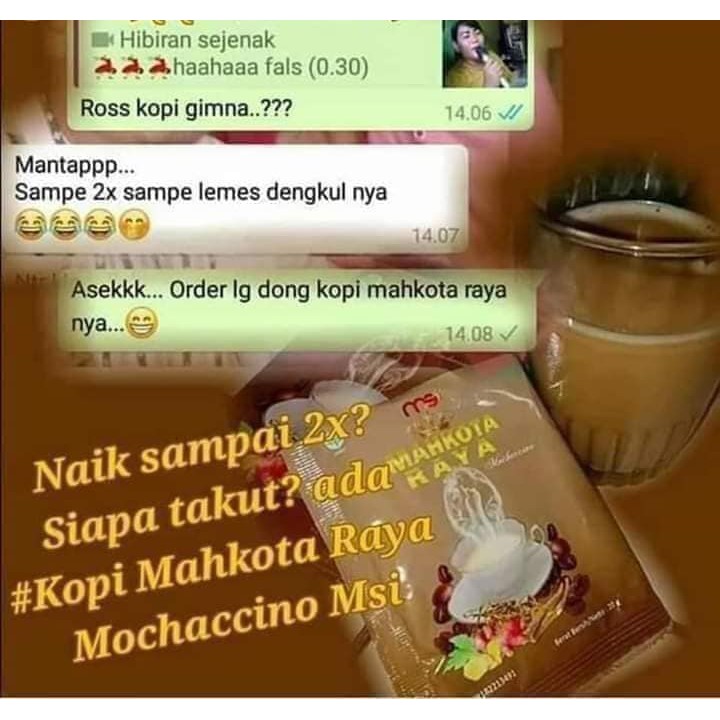 

KOPI MAHKOTA RAYA MOCHACCINO | Kopi Kuat | Jamu Kuat | Kopi Hitam | Kopi Herbal