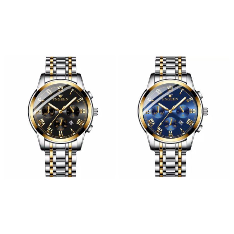 COD✔ Jam Tangan Pria FNGEEN 4006 Luxury Full Steel Sport Quartz Business Waterproof Casual Watch