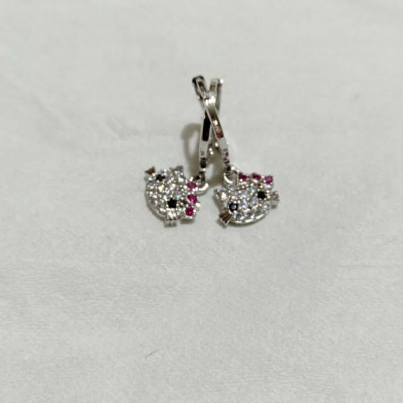 Silver anting hello Kitty Permata