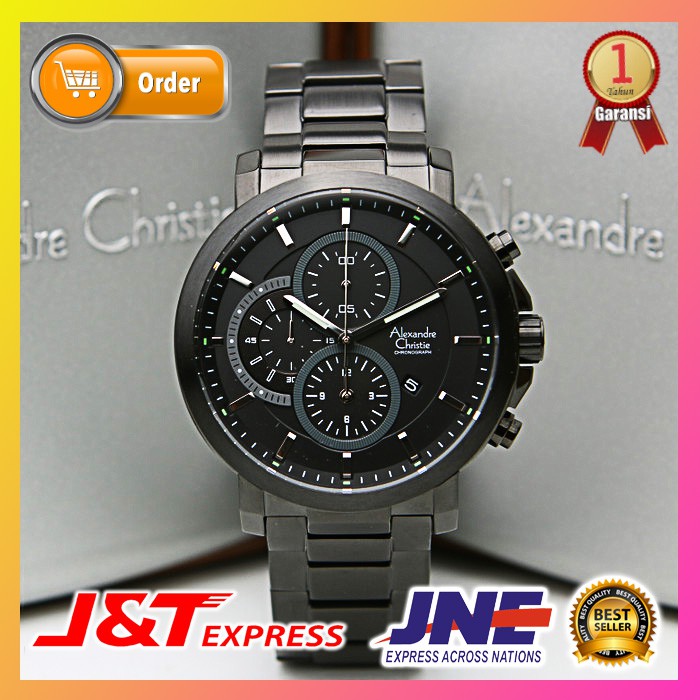 JAM TANGAN ALEXANDRE CHRISTIE JAM ALEXANDER CHRISTIE PRIA COWOK LAKI LAKI ORIGINAL ORI AC 6563 BLACK