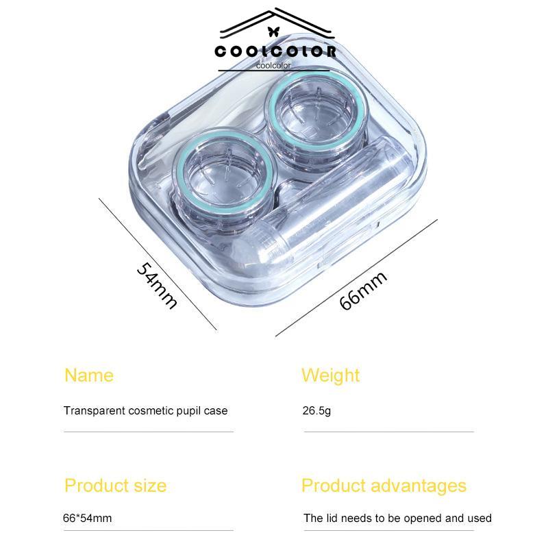 COD❤️Casing Lensa Kontak Transparan Tanpa Tutup Sekrup Lucu Portabel Nyaman Bersih Higienis All-in-one Case- cl