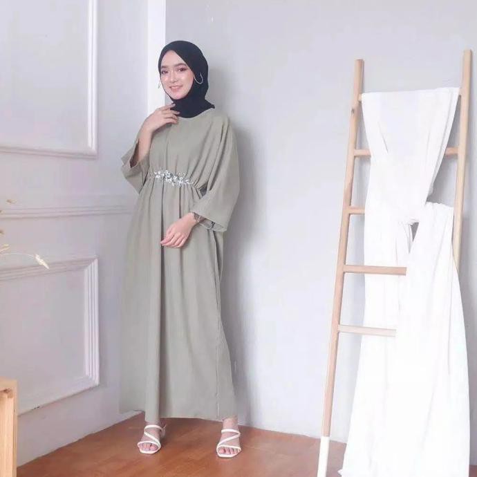 Baju muslim wanita kaftan maria dress maxi lebaran - Mint