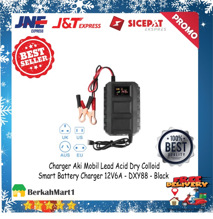 Alat Cas Aki/Accu/ Sikeo Charger Aki Mobil Motor 12V 6A dengan LCD