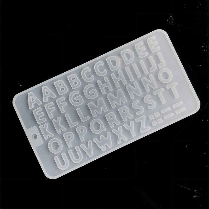 Glitter 2 Pcs Alphabet Crystal Epoxy Resin Mold English Letters Number Pendant Keychain Casting Silicone Mould DIY Crafts Jewelry Making Tools