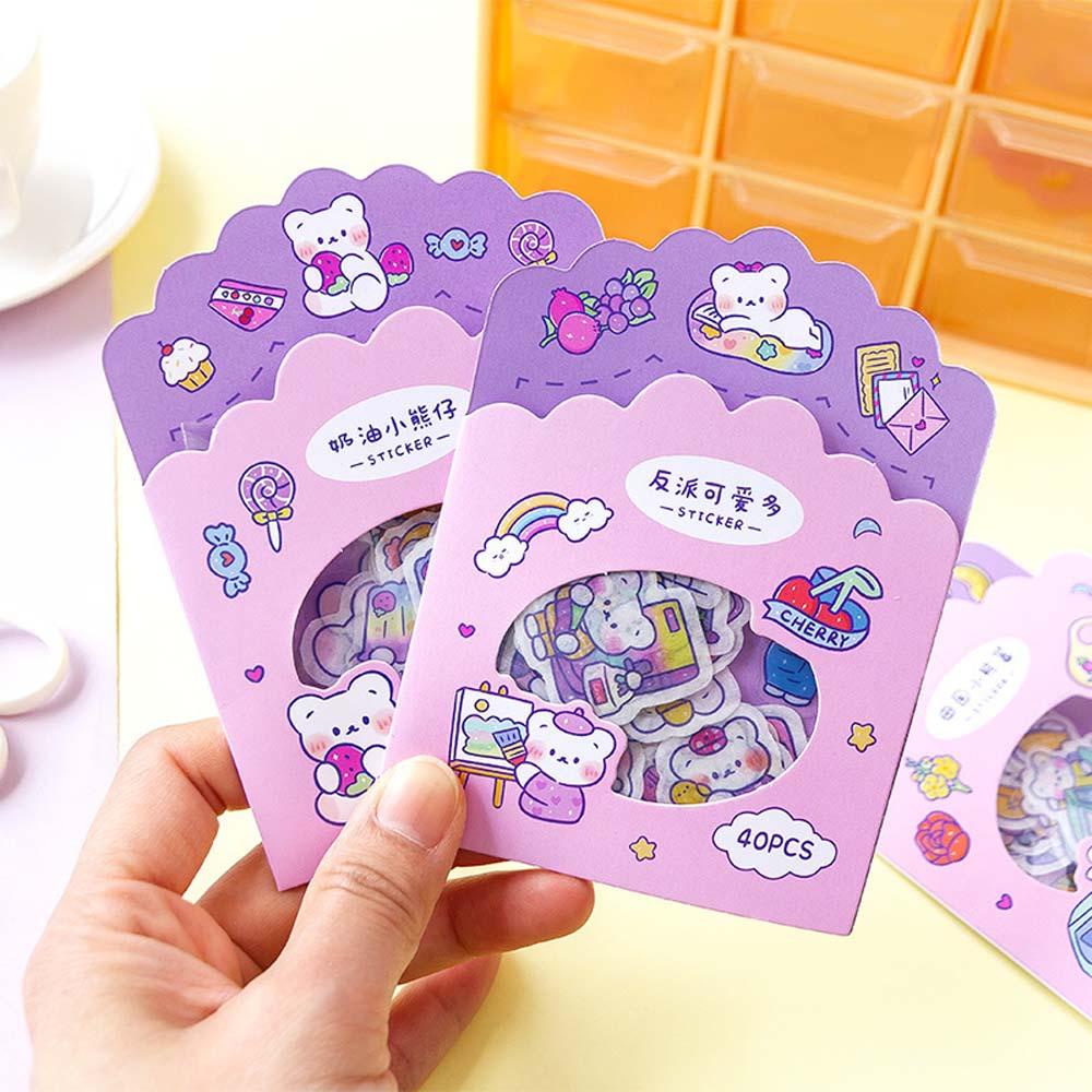 Lanfy Stiker Hias Album Sticky sticker Scrapbooking DIY Label Beruang Buku Pegangan Dekorasi Kertas