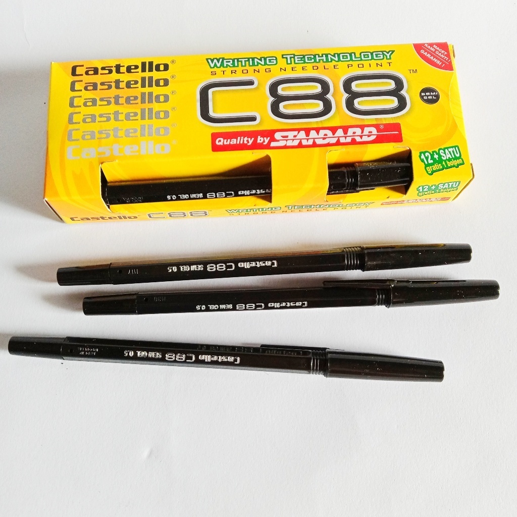 

1 pack isi 12+1 Pen Pulpen C88 STANDARD ball pen HITAM 0.5 mm paling murah