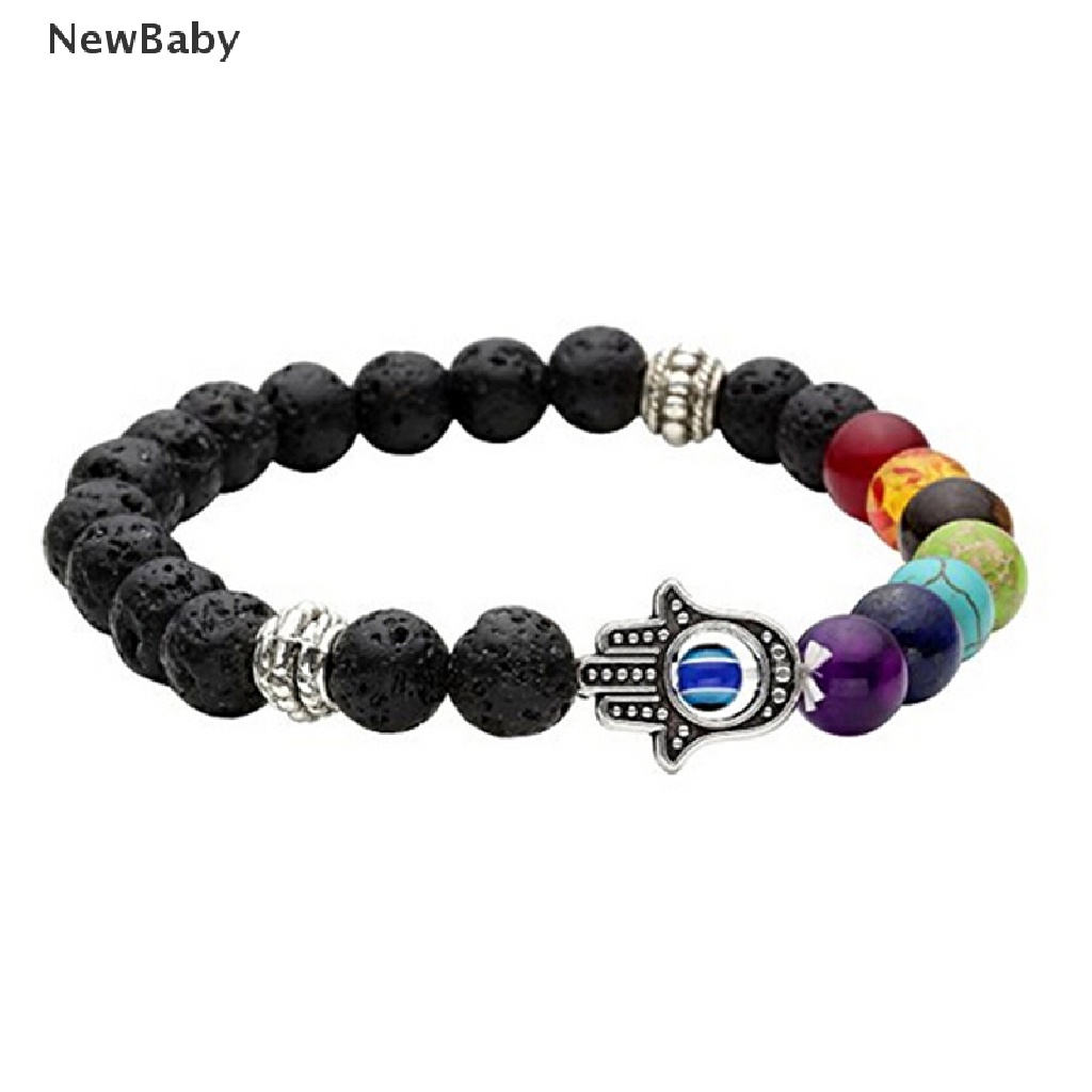 Gelang Tangan Batu Lava Kristal Chakra Reiki Healing Balancing Untuk Wanita