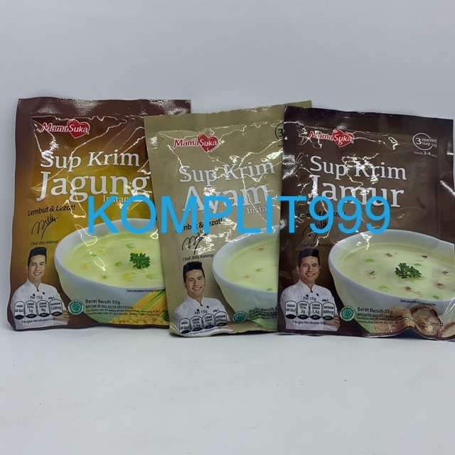 

Mama Suka Sup Krim Ayam Jamur Jagung 55gr All Varian