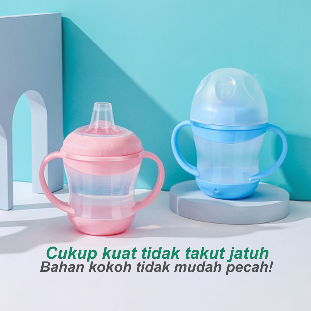 ♫ Megata ♫ A119 Botol Minum Bayi Anti Tumpah BPA Free Gelas Anak Balita Training Cup Baby Import