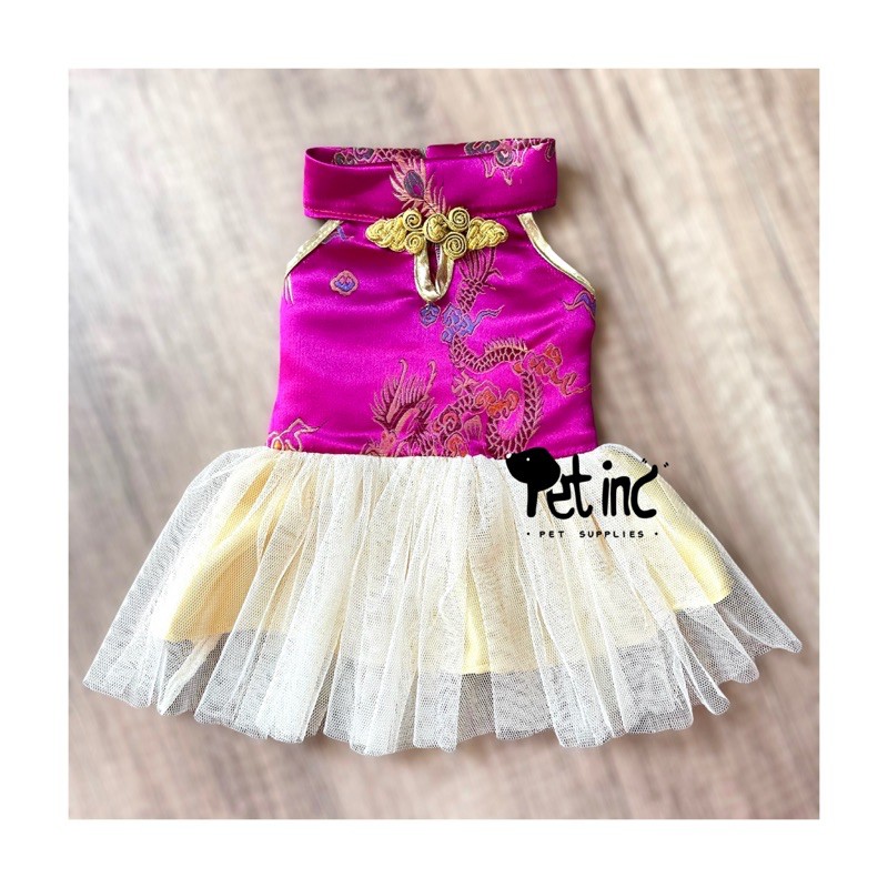 Pink fusia dragon cny tutu dress