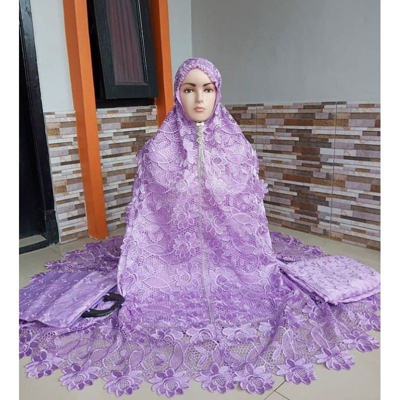 MUKENA PRADA QATAR SUTRA PARIS ORIGINAL PREMIUM MURAH