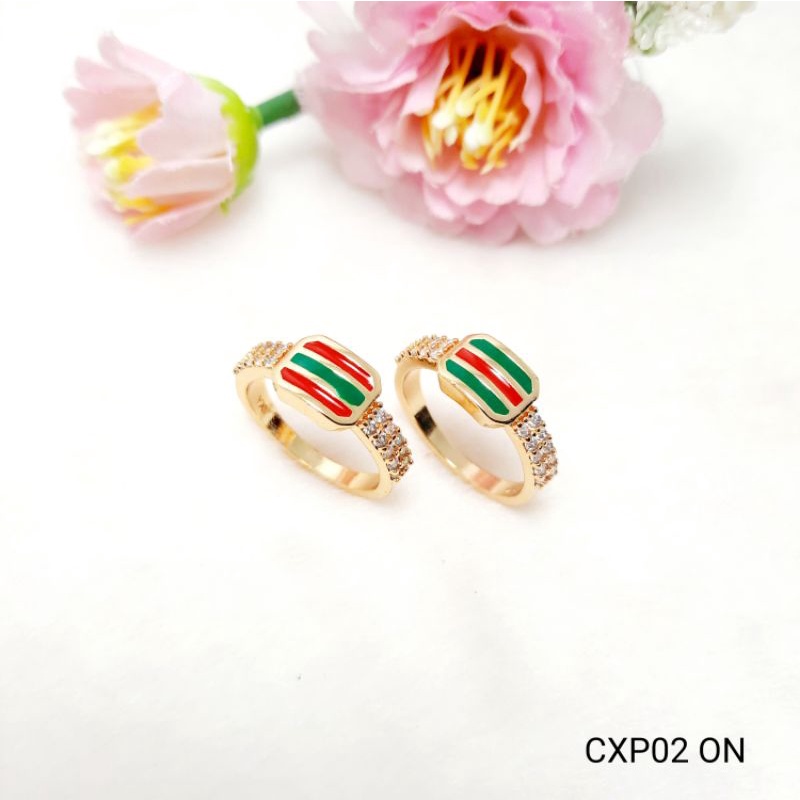 CXP02 ON/Cincin wanita gold/xuping polos anti karat