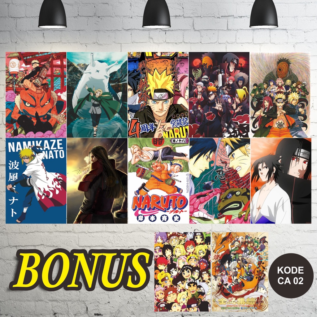 POSTER ANIME Naruto | Hiasan Dinding Aesthetic 10 Poster + Bonus TERMURAH-4