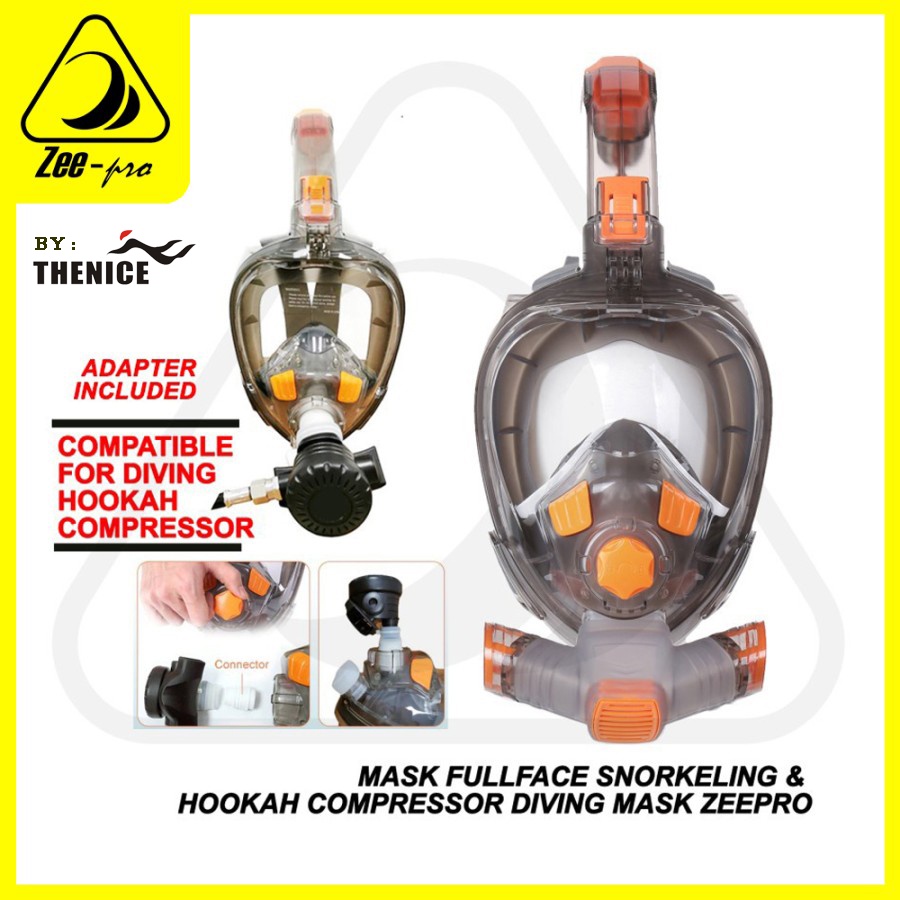 Jual Mask Fullface Diving Snorkeling Zeepro Masker Selam Kaca Dive