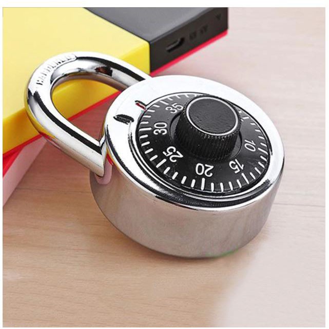 CJSJ Gembok Brankas Rotary Padlock Digit Combination Padlock - CH-209 - Silver Black